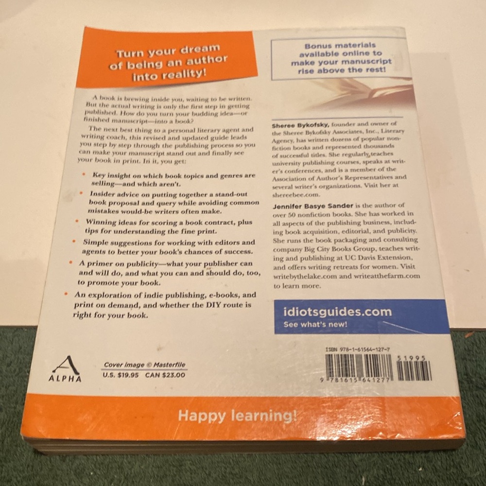 “The Complete Idiot’s Guide to Getting Published,” oversized Paperback - Picture 2 of 2